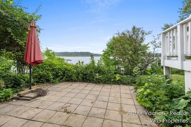 331 Conkey Dr, Michigan, MI 48834 - view of patio / terrace with a water view