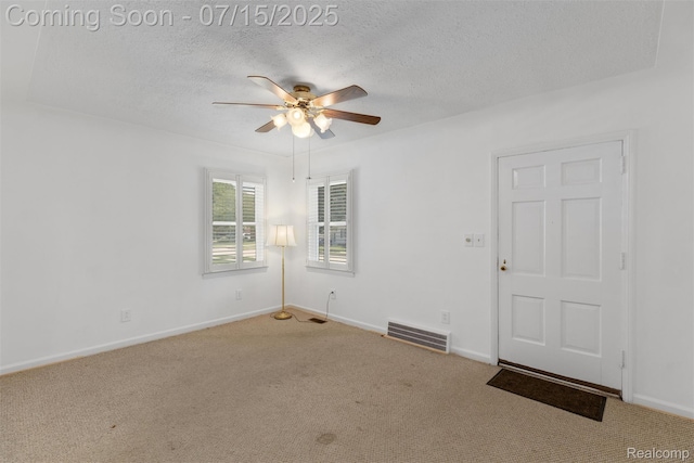 20225 Shady Lane Ave, Saint Clair Shores, MI 48080 - spare room with a ceiling fan, carpet flooring, and a textured ceiling