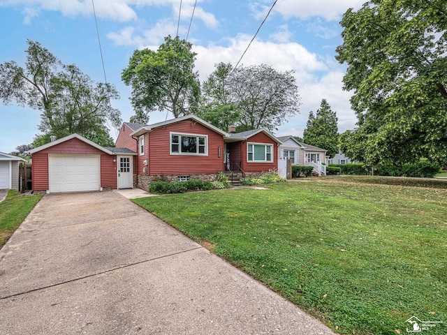 5825 Edgewood Blvd, Monroe, MI 48161 - single story home featuring a front lawn, concrete driveway, and a garage