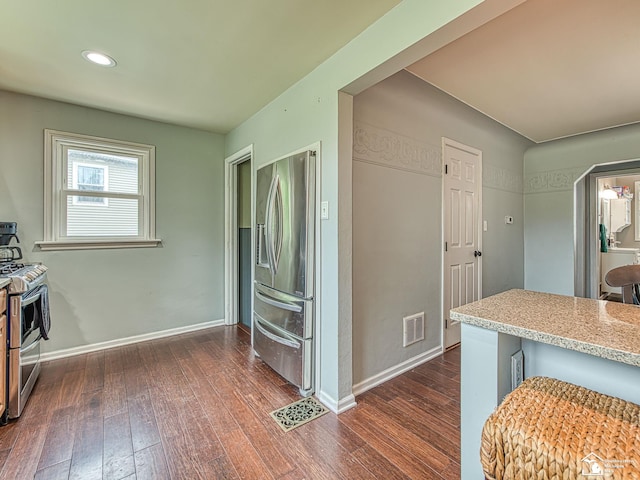 5825 Edgewood Blvd, Monroe, MI 48161 - kitchen with appliances with stainless steel finishes, dark wood-style floors, and recessed lighting