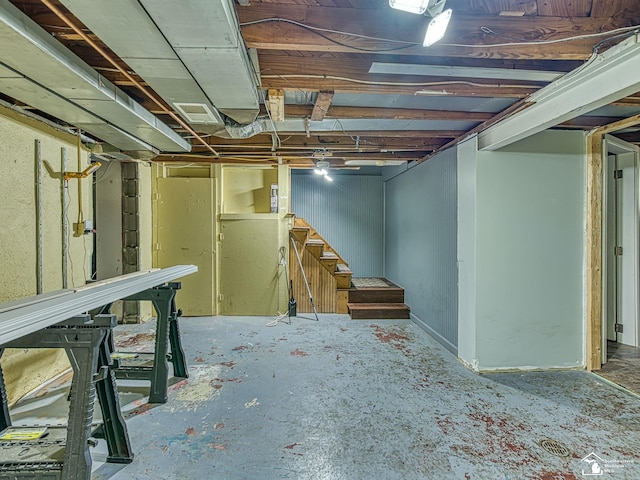 5825 Edgewood Blvd, Monroe, MI 48161 - unfinished below grade area featuring stairway
