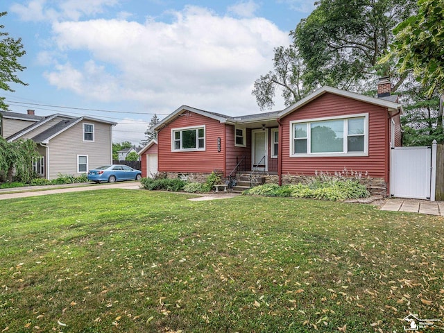 5825 Edgewood Blvd, Monroe, MI 48161 - ranch-style house with a chimney and a garage