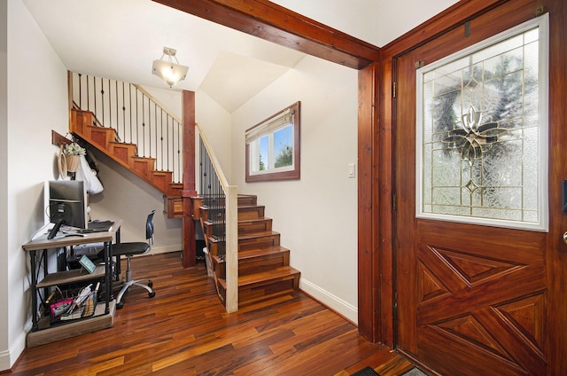 23926 Elmira St, Saint Clair Shores, MI 48082 - foyer entrance featuring wood finished floors and stairway