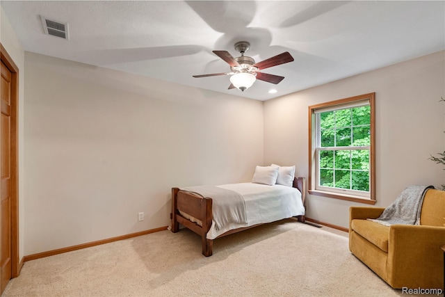 12151 Vergennes St, Lowell, MI 49331 - carpeted bedroom featuring ceiling fan and recessed lighting