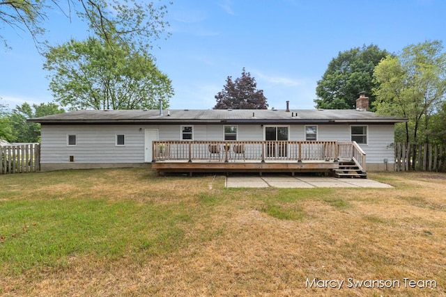 4172 Ranchero Dr, Dorr, MI 49323 - back of house featuring a wooden deck and a chimney