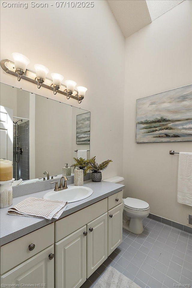 6873 Fox Ln, Waterford, MI 48327 - full bathroom featuring tile patterned flooring, vanity, and a shower