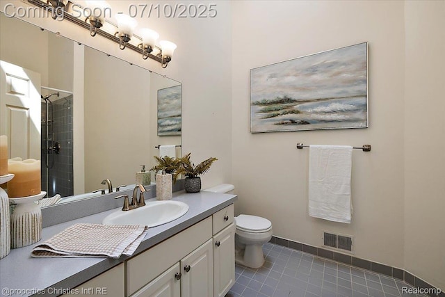 6873 Fox Ln, Waterford, MI 48327 - full bathroom with vanity, tile patterned flooring, and a shower