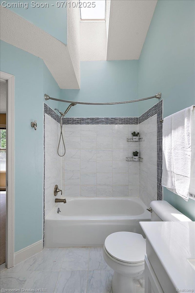6873 Fox Ln, Waterford, MI 48327 - full bathroom with tub / shower combination, vanity, and marble finish flooring