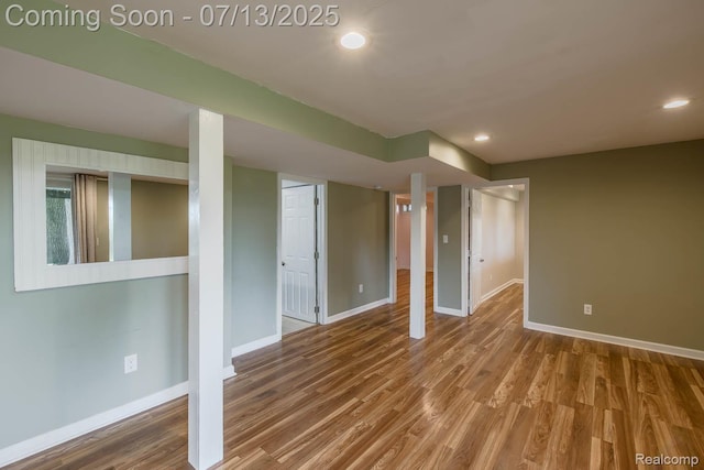 7709 Shelley Dr, Clarkston, MI 48348 - finished basement with wood finished floors and recessed lighting
