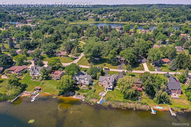 7709 Shelley Dr, Clarkston, MI 48348 - aerial perspective of suburban area with a large body of water