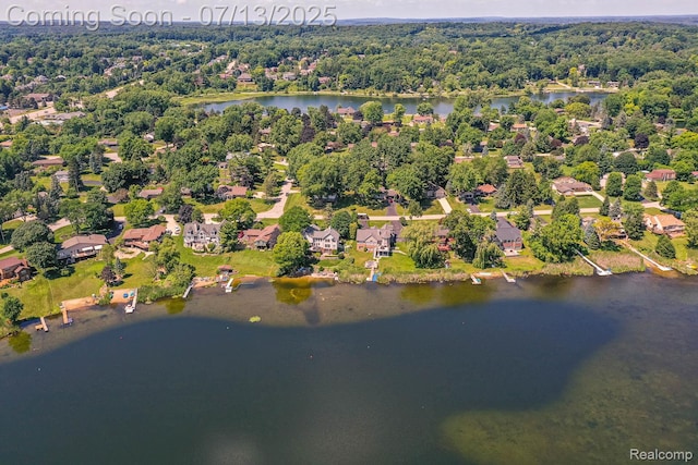 7709 Shelley Dr, Clarkston, MI 48348 - aerial overview of property's location featuring a nearby body of water and nearby suburban area