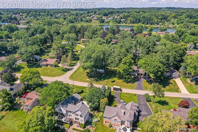 7709 Shelley Dr, Clarkston, MI 48348 - aerial perspective of suburban area featuring a large body of water