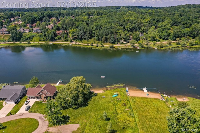 7709 Shelley Dr, Clarkston, MI 48348 - aerial view of a large body of water and a forest