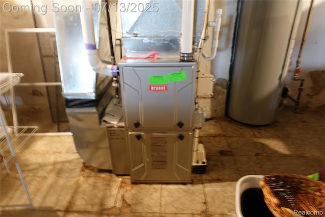 341 W Oakridge St W, Ferndale, MI 48220 - utility room with water heater and heating unit