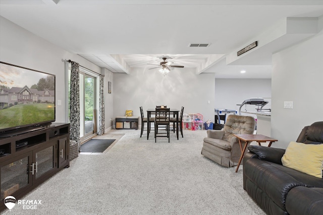 7266 Dodge Rd, Montrose, MI 48457 - living area featuring carpet and ceiling fan