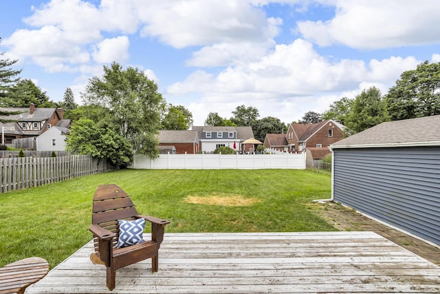 723 S Bowen St, Jackson, MI 49203 - view of yard with a residential view and a wooden deck