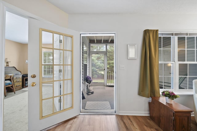 824 W Barrington Cir, Jackson, MI 49203 - doorway to outside with wood finished floors and baseboards