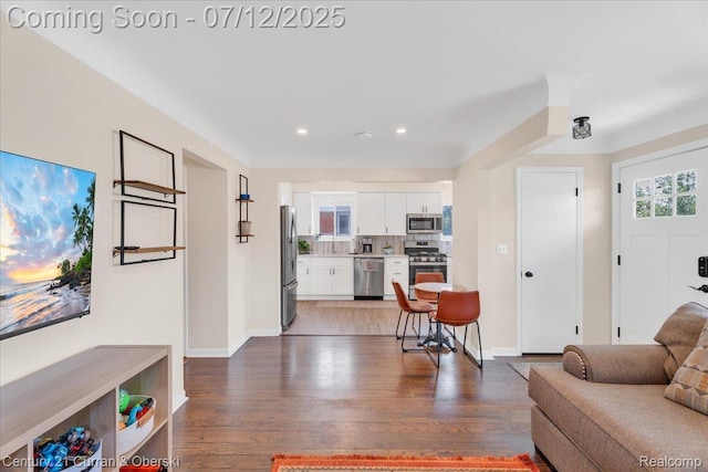 23139 Deziel St, Saint Clair Shores, MI 48082 - living area with wood finished floors and recessed lighting