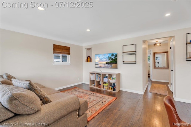 23139 Deziel St, Saint Clair Shores, MI 48082 - living room featuring hardwood / wood-style flooring and recessed lighting