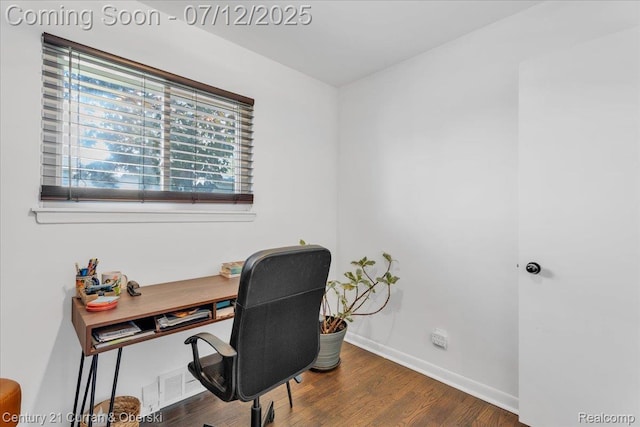23139 Deziel St, Saint Clair Shores, MI 48082 - office area with wood finished floors and baseboards