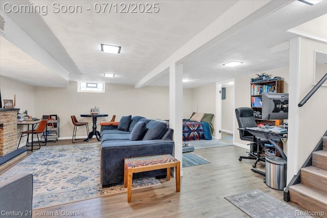 23139 Deziel St, Saint Clair Shores, MI 48082 - living room with wood finished floors and stairs