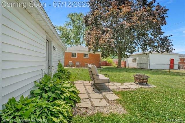 23139 Deziel St, Saint Clair Shores, MI 48082 - view of yard with a fire pit