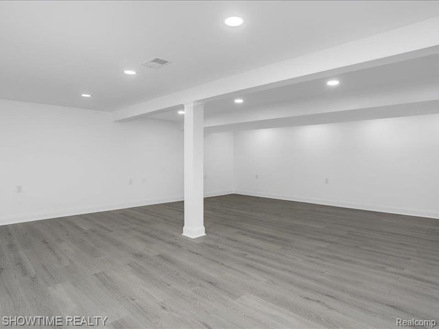 37305 Maas Dr, Sterling Heights, MI 48312 - finished basement with recessed lighting and wood finished floors