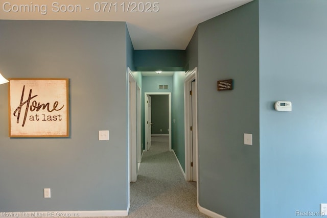 231 Main St, Belleville, MI 48111 - hallway featuring carpet and baseboards
