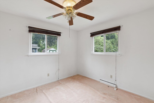 5452 Lucerne Ave, Kalamazoo, MI 49048 - unfurnished room featuring a baseboard radiator, carpet, and ceiling fan