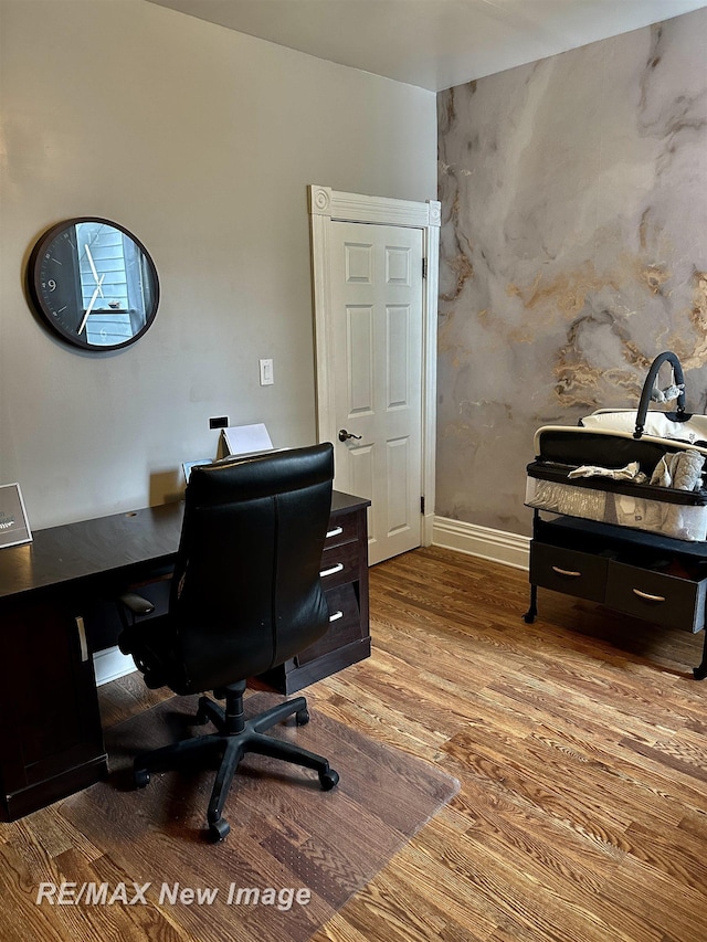 419 N Birney St, Bay City, MI 48708 - home office featuring wood finished floors and baseboards