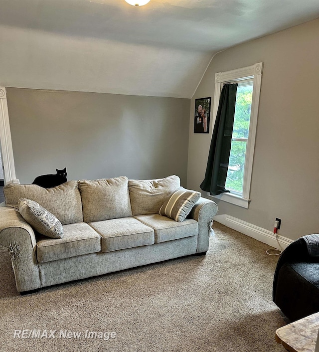 419 N Birney St, Bay City, MI 48708 - living area with lofted ceiling and carpet