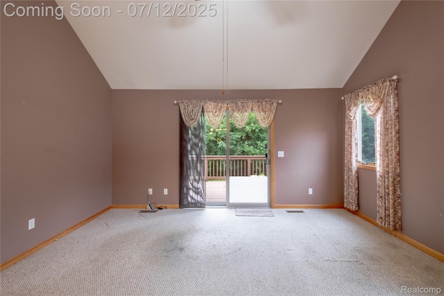 1435 Sunset Blvd, Flint, MI 48507 - empty room featuring lofted ceiling and carpet floors