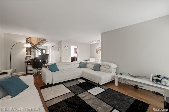 1125 Meadowglen Ct, Bloomfield Hills, MI 48304 - living room with stairs and wood finished floors