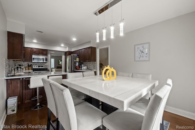 1125 Meadowglen Ct, Bloomfield Hills, MI 48304 - dining space featuring dark wood-style flooring and recessed lighting