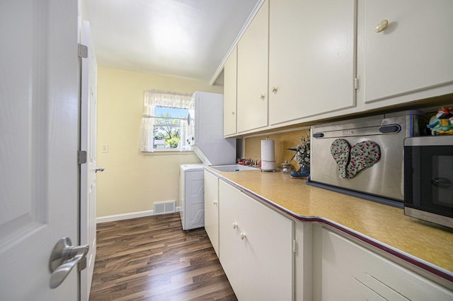 119 Burt Ave, Jackson, MI 49201 - washroom featuring dark wood-style flooring and washer / clothes dryer