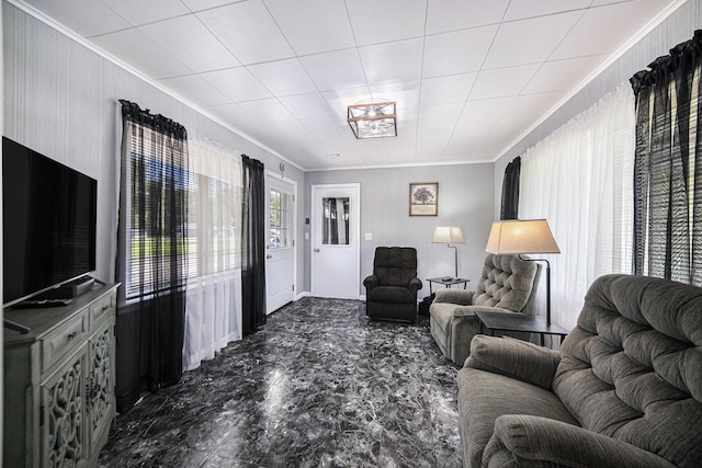 119 Burt Ave, Jackson, MI 49201 - living area with crown molding