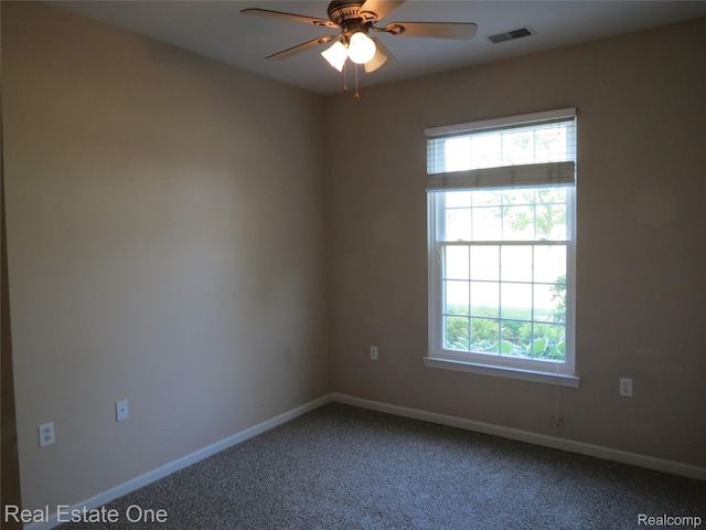 3153 Kneeland Cir, Howell, MI 48843 - carpeted spare room featuring baseboards and a ceiling fan