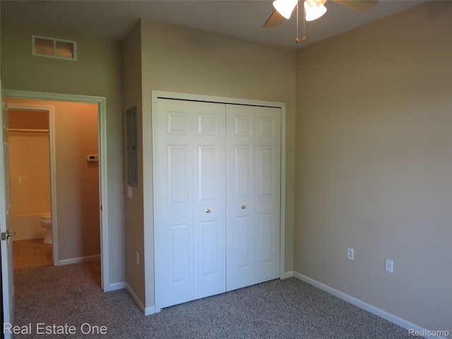 3153 Kneeland Cir, Howell, MI 48843 - unfurnished bedroom featuring carpet flooring, a closet, and electric panel