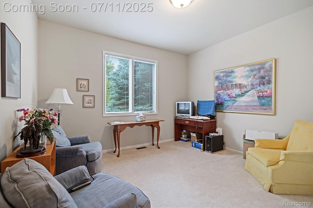 13823 Blue Beech Ln, Shelby Twp, MI 48315 - living room featuring carpet and baseboards
