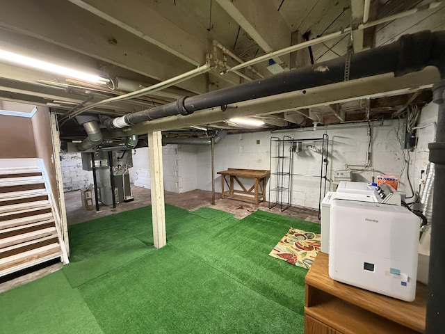 1316 Vassar Dr, Kalamazoo, MI 49001 - unfinished below grade area with washer and dryer