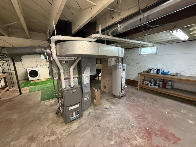 1316 Vassar Dr, Kalamazoo, MI 49001 - basement with water heater and independent washer and dryer
