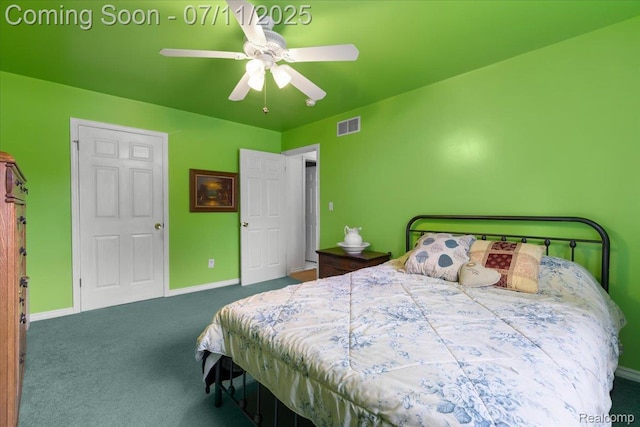 3070 10th St, Monroe, MI 48162 - carpeted bedroom with baseboards and a ceiling fan