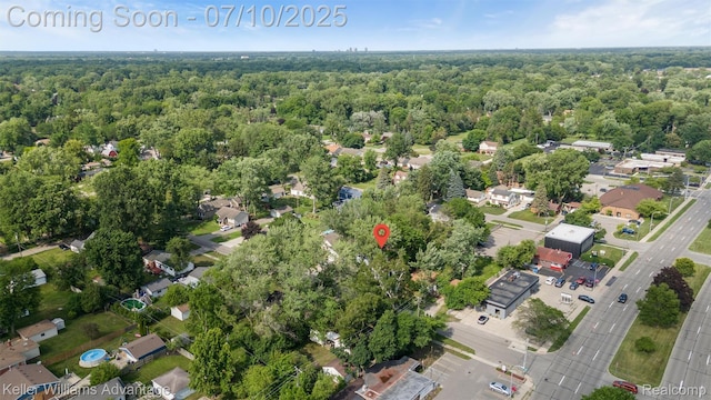 15326 Brookfield St, Livonia, MI 48154 - aerial overview of property's location featuring a heavily wooded area