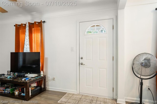 15326 Brookfield St, Livonia, MI 48154 - entryway with crown molding and wood finished floors