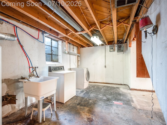 35622 Minton St, Livonia, MI 48150 - basement with washing machine and dryer