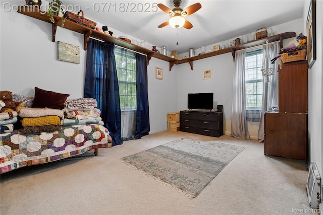 28589 Everett St, Southfield, MI 48076 - carpeted bedroom with ceiling fan