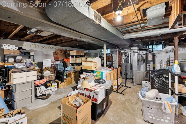 28589 Everett St, Southfield, MI 48076 - unfinished below grade area featuring gas water heater
