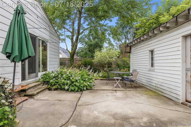 28589 Everett St, Southfield, MI 48076 - view of patio / terrace with entry steps and outdoor dining area
