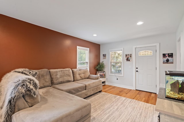 10637 Portage Rd, Portage, MI 49002 - living room featuring light wood finished floors and recessed lighting