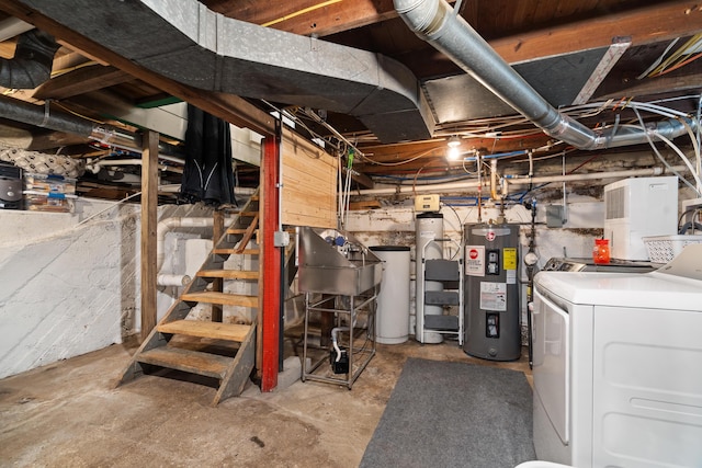 10637 Portage Rd, Portage, MI 49002 - unfinished below grade area featuring electric water heater and a water softener